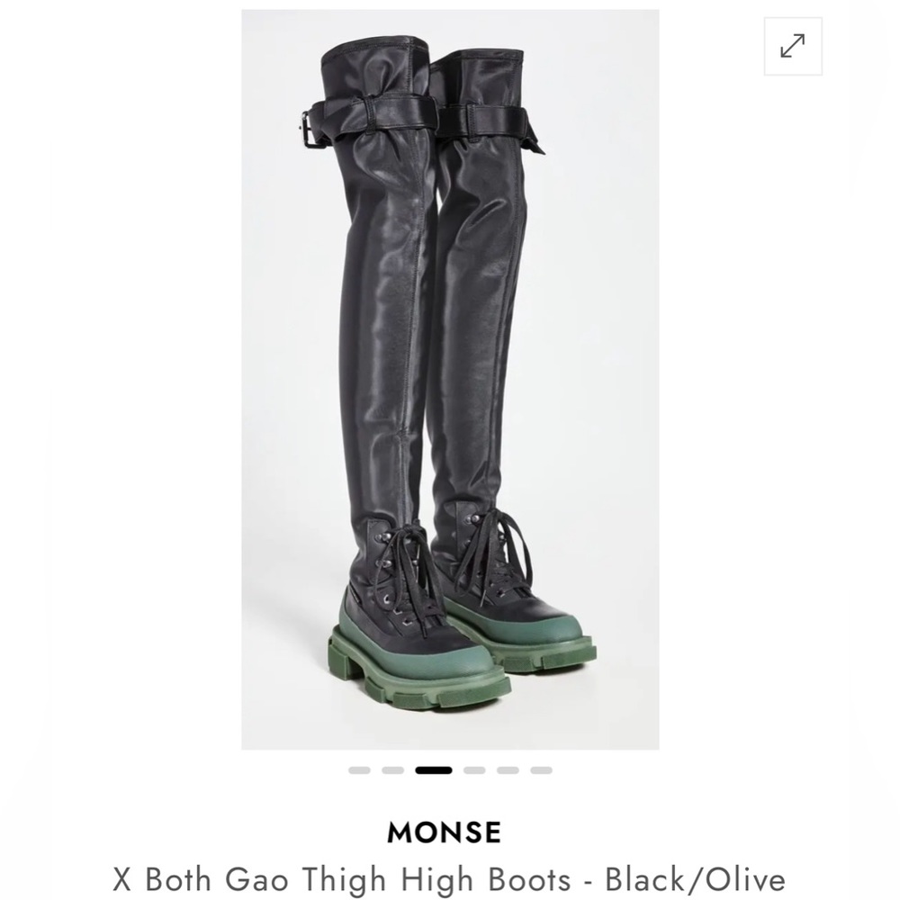 MONSE X Both Gao Thigh High Boots - Black/Olive